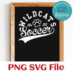Wildcats Soccer Team SVG Customizable