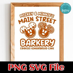 Mickey and Minnie Main Street Bakery SVG Customizable Instant Download