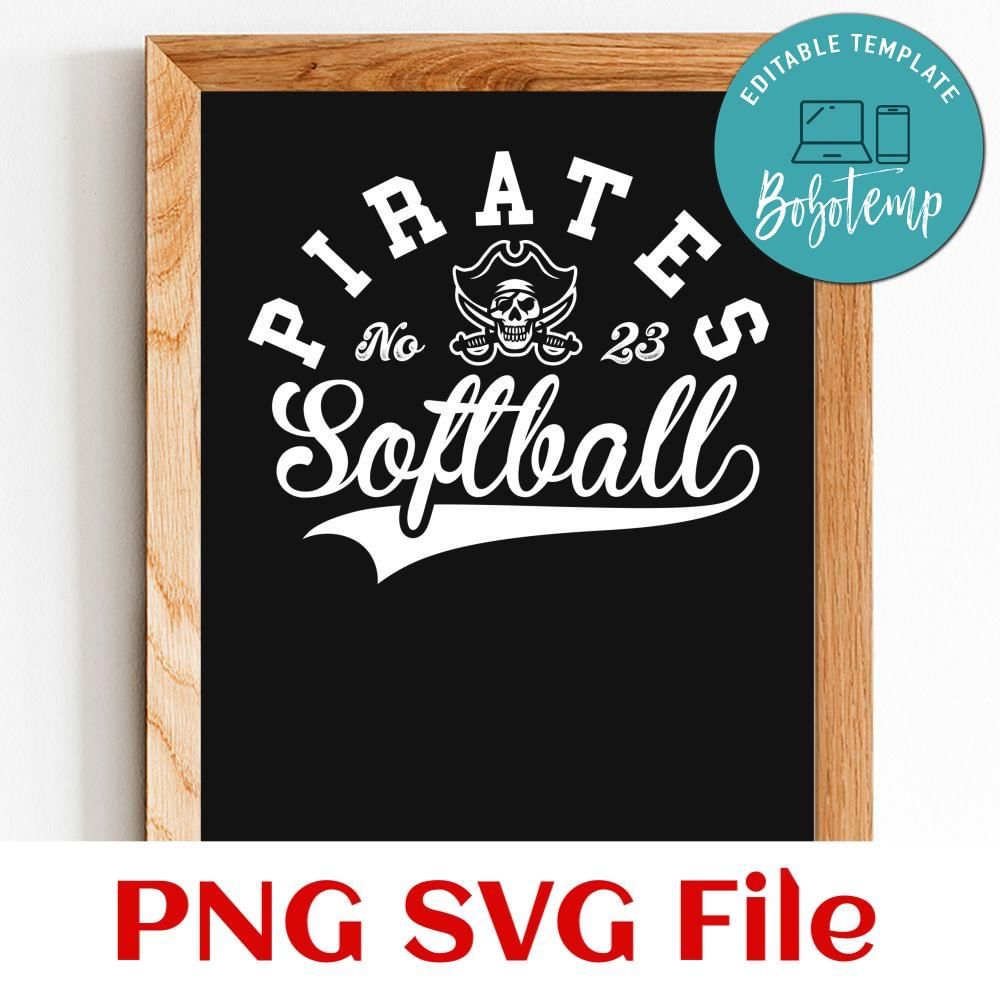 Pirates Softball Team SVG Customizable | Bobotemp