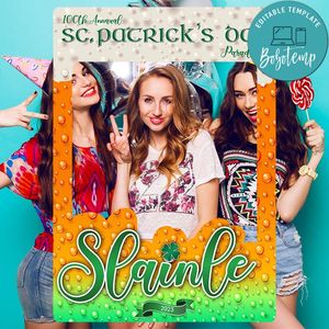 Patrick’s Day Photo Booth Props Customizable Template Instant Download