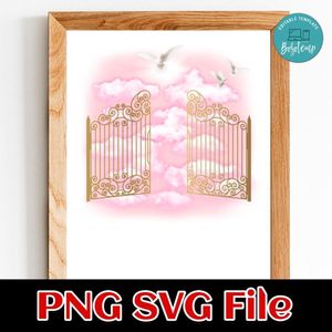 Memorial Cloud and gate PNG design template