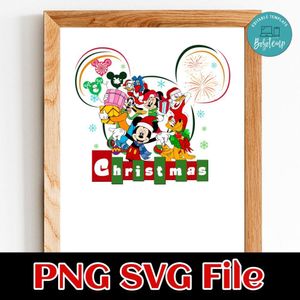 Mickey Mouse And Friends Christmas PNG file template