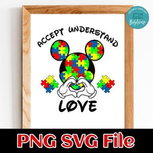 Mickey Autism PNG SVG design template