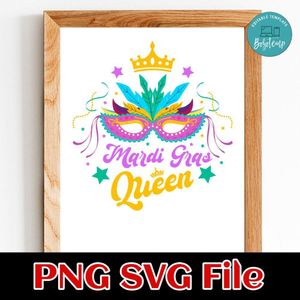 Mardi Gras Queen PNG SVG file template