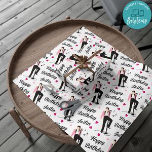 Harry Styles Happy Birthday Custom Name Gift Wrap Paper