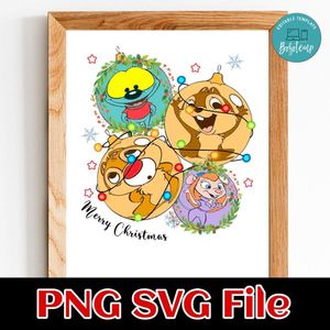 Chip and Deal Merry Christmas PNG SVG file template
